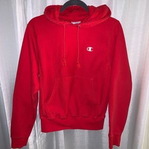 red unisex champion hoodie